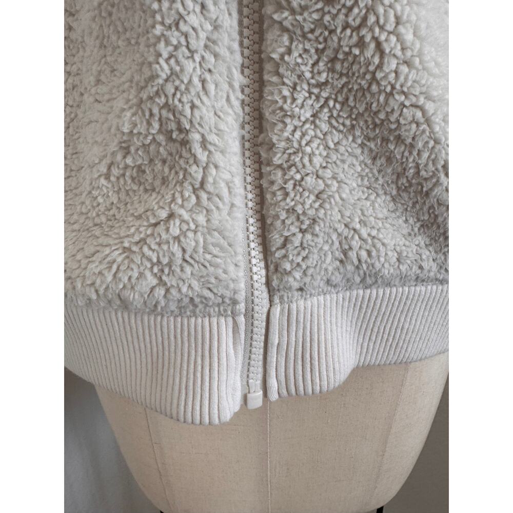 Athleta Tugga Sherpa Fleece Jacket Ivory Full Zip Long Sleeve Size M - Picture 7 of 12